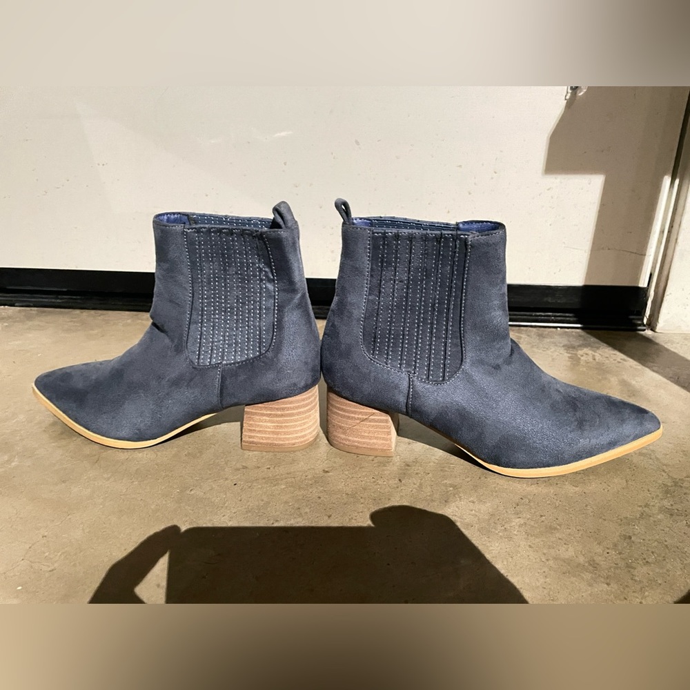 Blue suede  boots